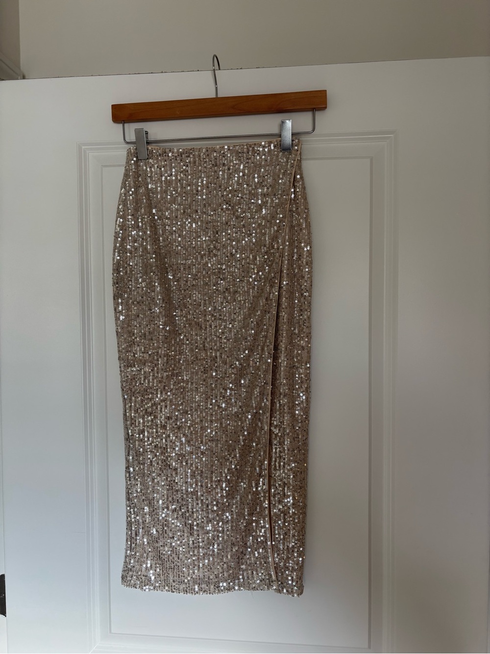 REVOLVE Silver Sequin Skirt